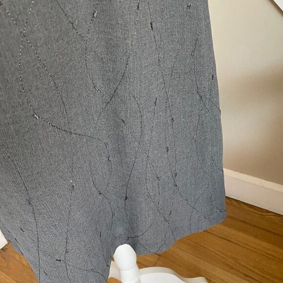Express Gray Silver Threaded Spaghetti Strap Knee length Dress SZ 11/12 - Picture 6 of 11